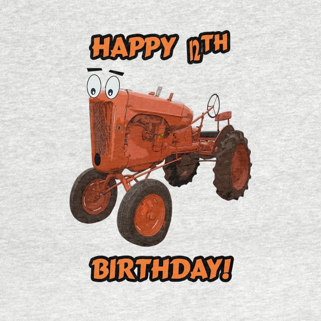 Happy 12th birthday tractor design by seadogprints